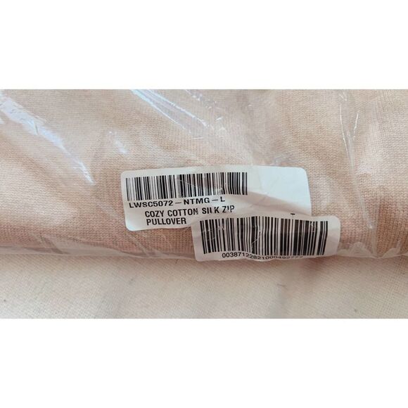 lunya cozy cotton silk zip pullover nutmeg L - Picture 4 of 5